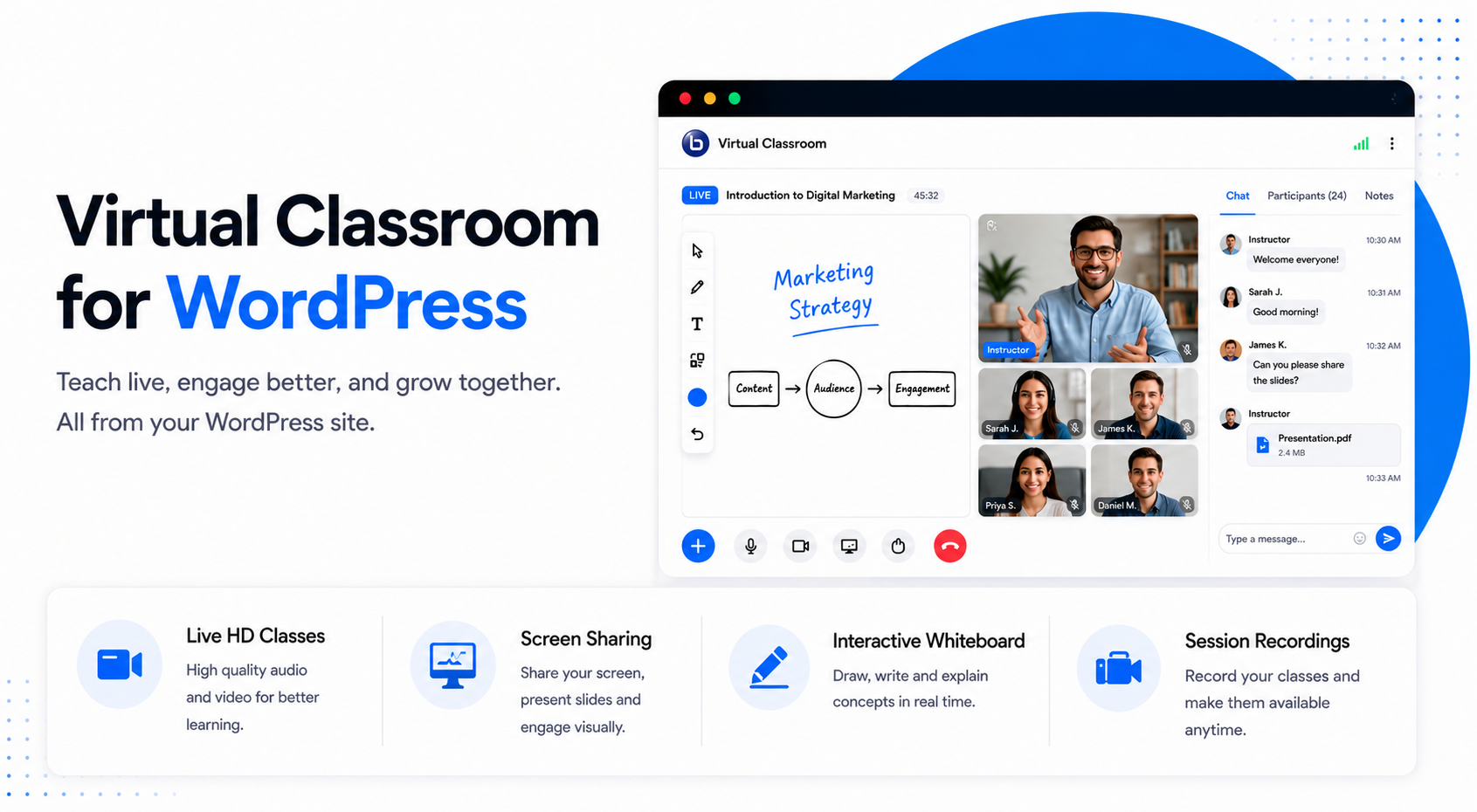 virtual classroom for wordpress